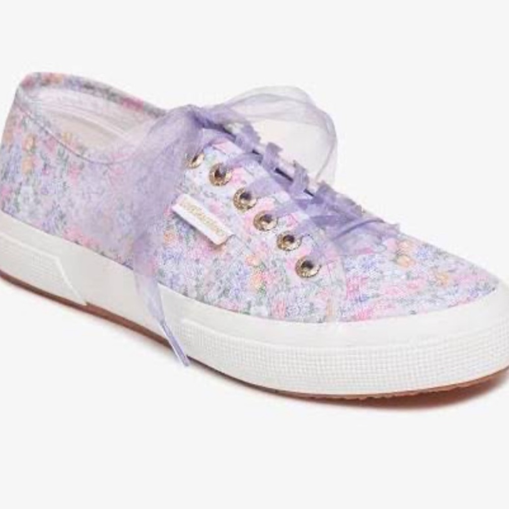 LoveShackFancy Purple Ribbon Sneakers